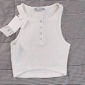 NWT Zara White Crop Top Tank